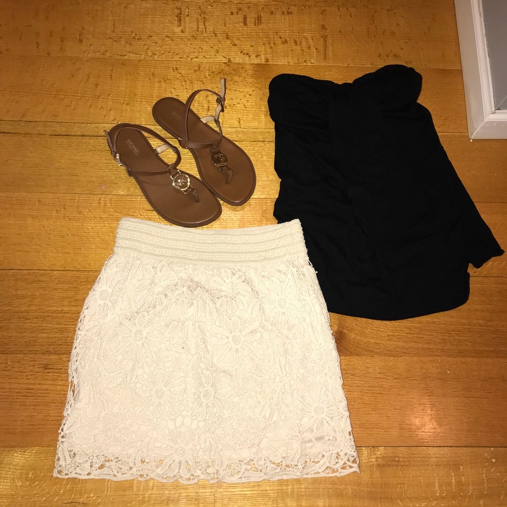 Lace off white skirt